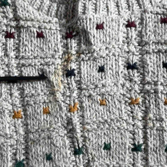 Vitage 1990's Grey Knit Sweater Large Great Lakes Chunky Knit Sweater Cottage - Picture 7 of 10